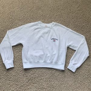 John Galt Cropped embroidered crew neck